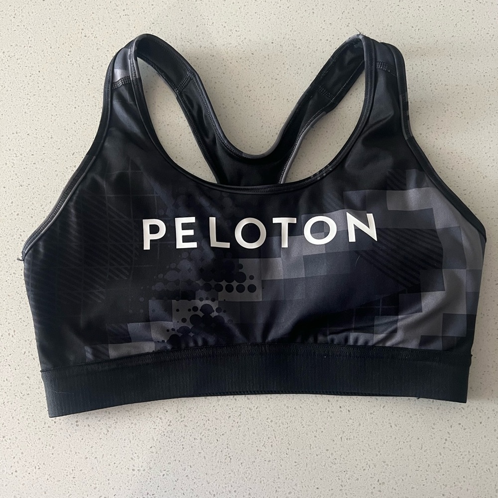 adidas x Peloton Black & Gray Racerback Sports Bra